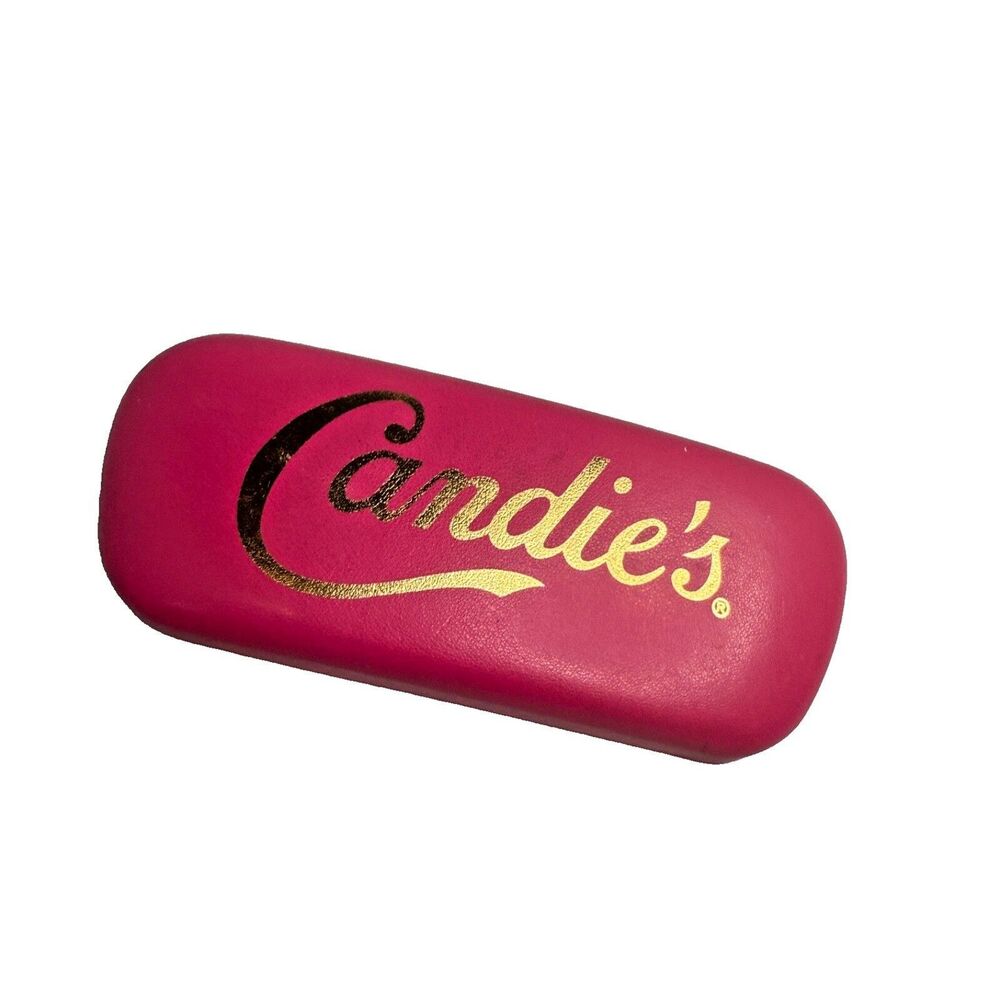CANDIE'S Pink Sunglasses Eye Glasses Glass Hard Case Gold Lettering - EUC-